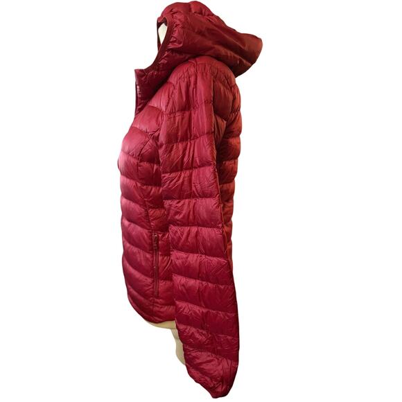 Aritzia TNA Botanie Packable Puffer Goose Down Hooded Jacket, Red, Size Small - Picture 8 of 8